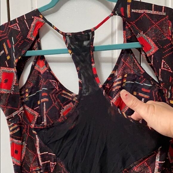 Silence & Noise Dress Print Cap Sleeve  size Large - Picture 8 of 10